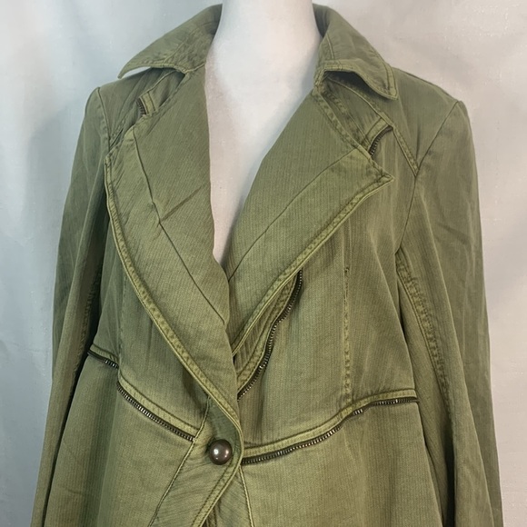 Free People Asymmetric Green Utility Jacket-NWT - Picture 3 of 16